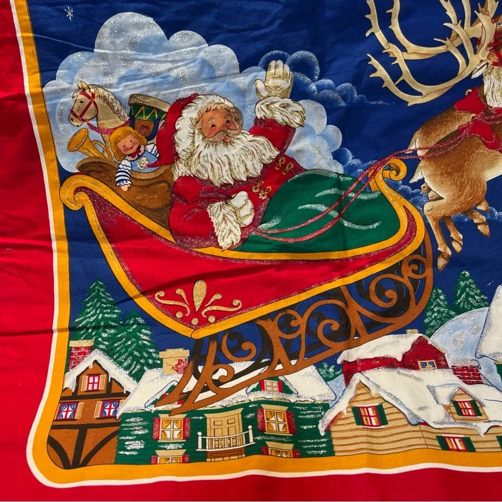 Night Before Christmas Quilted wall Panel with shimmering effects. No rod